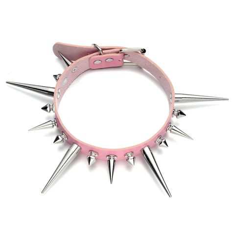 Spikey Choker, Spike Choker, Spiked Choker, Halloween Costume Jewelry, Collar For Women, Pink Goth, Goth Choker, Pink Choker, Goth Necklace