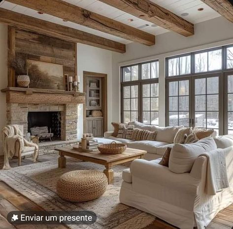 English Cottage Decor, Modern Rustic Living Room, Modern Farmhouse Living, French Country Living Room, Cottage Living Rooms, Cottage Interior, Modern Farmhouse Living Room, Country Living Room, Farmhouse Interior