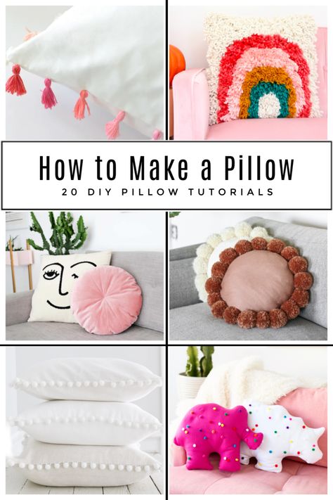 Pillows add color and dimension to your decor, PLUS they are an easy way to re-do or freshen up a room. Here is a list of 12 favorite pillow tutorials! via @somewhatsimple Different Pillow Shapes, Pillow Case Decorating Ideas, Diy Funky Pillows, Small Pillows Decor, Pillow Shapes Diy, Throw Pillow Sewing Pattern, Homemade Throw Pillows, Throw Pillow Case Pattern, Easy Pillows To Sew