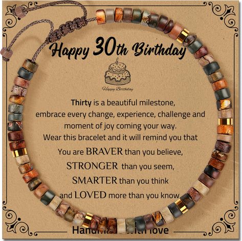 PRICES MAY VARY. Great Birthday Gift: This bracelet is not only a 30th birthday gift but also a special commemorative gift for the 30th life milestone. Its thoughtful symbolism and elegant design make it a memorable birthday gift that the recipient will cherish for years to come. Every year of your life is as precious as a treasure Great Birthday Gift: This bracelet is not only a 30th birthday gift but also a special commemorative gift for the 30th life milestone. Its thoughtful symbolism and el 80th Birthday Gifts, Sister Friends, 80th Birthday, Mom Daughter, Stone Bracelet, Birthday Gifts For Women, Natural Stone, Gifts For Mom, Gifts For Women