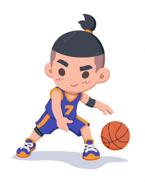 Premium Vector | Cute style basketball player dribbling cartoon illustration Woman Teacher, Chibi Boy, Ninja Girl, Rabbit Painting, Fish Vector, Teacher Teaching, Boy Fishing, Dog Vector, Rabbit Cartoon