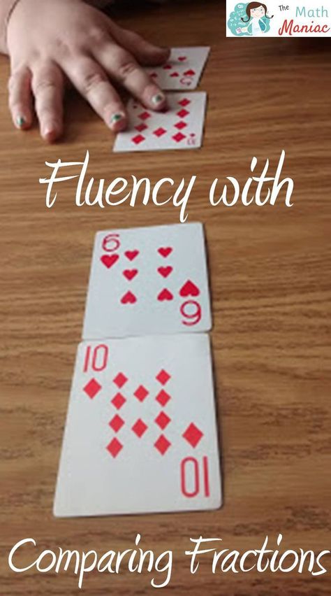 Fun, engaging and no-prep!  A great way to work on comparing fractions.  All you need is a regular deck of cards.  Great for grades 4&5! 4th Grade Fractions, Fraction Games, Comparing Fractions, Fraction Activities, Math Graphic Organizers, Fifth Grade Math, Fourth Grade Math, Math Projects, Math Fractions