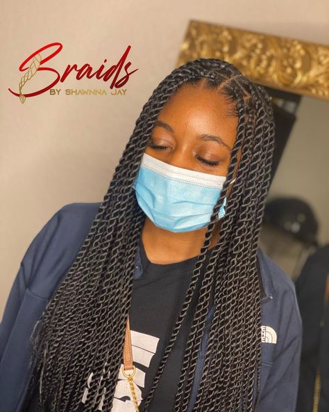 Knotless Rope Twists, Amazing Braids, Rope Twist Braids, Rope Twists, Black Natural Hair Care, Braiding Styles, Hairstyle Inspo, Rope Twist, Cool Braids