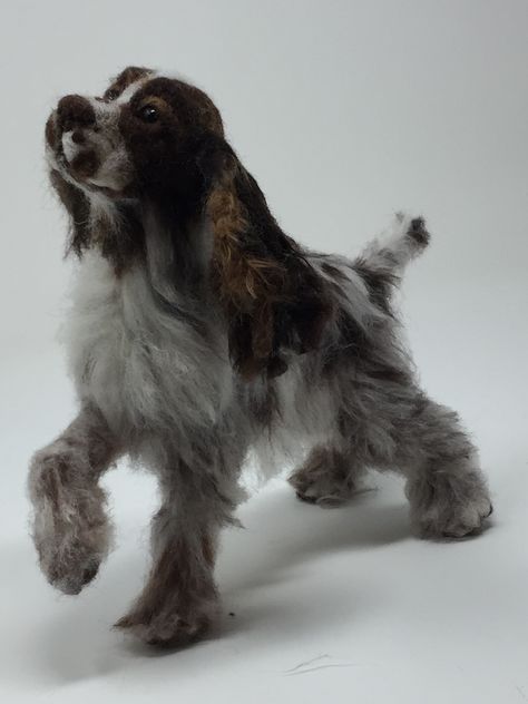 Cocker Dog, Tovad Ull, Realistic Stuffed Animals, Poppy Drawing, Felted Crochet, Needle Felted Dog, Felt Pictures, Needle Felting Tutorials, Cocker Spaniel Dog