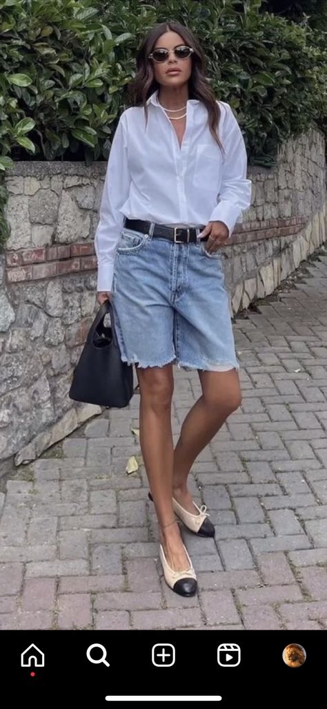 Trendy Shorts Outfits, Casual Chic Denim, Jean Short Outfits, Outfits For Summer, Shorts Outfits Women, Summer Shorts Outfits, Mode Jeans, Shorts Outfits, Denim Trends