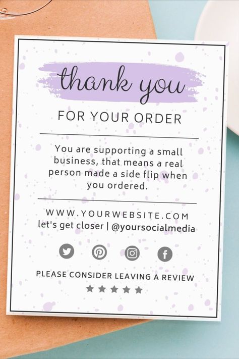 CUSTOM Thank You Card Template. Printable Order Insert for Customers. Creative Thank You Cards Business, Jam Bottle, Editable Birthday Cards, Holiday Fonts, Thank You Card Size, Custom Thank You Cards, Christmas Fonts, Business Thank You Cards, Cake Business