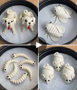 Easy DIY Playdough Animal Crafts for Kids | Satisfying Dough Art Ideas for Beginners :) | By Simple Crafts | Everyone, welcome to our
Facebook page. You all can personalise our dough creations
by adding these details like we are making a dog shape here. I
am sure kids going to love these type of designs. So we
are going to make the body of the dog first and the legs are
ready. Now take another piece of the dough. Roll it. We are
going to make the face here. So put the eyes and tongue of the
dog and using this toothpick we are going to add more details
pull down ears and put it on the top of the body and look
it's ready. We are also adding tails and look how pretty this
artwork is looking. Can perform these type of activities with
your kids. Art can be great way of learning for different
sh Dough Art Ideas, Dough Activities For Kids, Playdough Animals, Easy Diy Playdough, Dough Animals, Clay Ideas For Kids, Art Ideas For Beginners, Dough Art, Diy Playdough