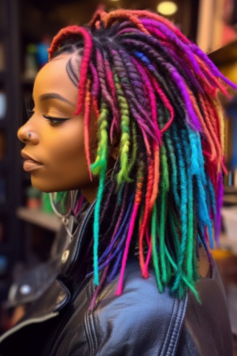 Rainbow-hued faux locs are a way to showcase your vibrant personality. This style involves incorporating colors into each individual loc offering an amazing technique for achieving versatility in your look. Click here to check out more sizzling faux locs looks anyone can rock this year. Rainbow Faux Locs, Purple And Blonde Locs, Rainbow Locs, Blonde Locs, Vibrant Personality, Faux Locs Hairstyles, Locs Hairstyles, Faux Locs, Girl Hair