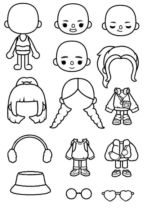 Paper Doll Free Printable, Toca Boca Coloring Pages, Iphone Wallpaper Bright, Chibi Coloring Pages, Doctor Drawing, Free Printable Paper Dolls, Homeschool Crafts, Paper Dolls Diy, Paper Doll Template