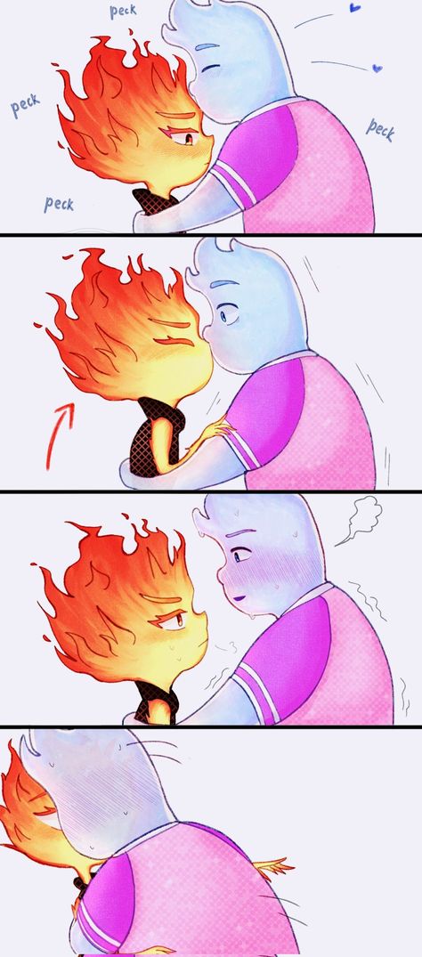 Wade X Ember Art, Amber X Wade Elemental, Wade And Ember Fanart, Ember X Wade Fanart, Ember X Wade Elemental Fanart, Wade Elemental Fanart, Ember And Wade Fanart, Wade And Ember, Elemental Fanart