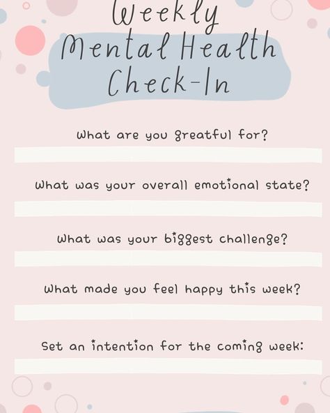 Mental health check in! #mentalhealthawareness #mentalhealthmatters Mental Health Check In, Activities For Mental Health, Mental Health Plan, Wellness Ideas, Metal Health, Mental Health Month, Mental Health Activities, Better Mental Health