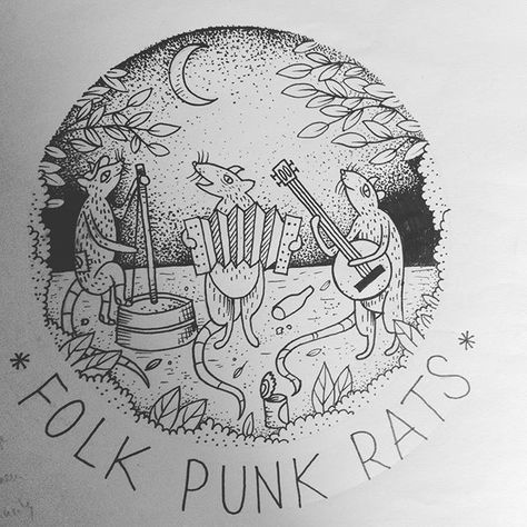 Folk punk rats playing in the moon light #drawing #sketch #illustration #art #dotwork #linework #folkpunk #rats Moon Light Drawing, Castle Tattoo Design, Punk Tattoos, Tattoo Modern, Folk Punk, Tattoo Trash, Rat Tattoo, Light Drawing, Castle Tattoo