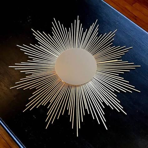 Yarn Art Diy, Sunburst Mirror Wall, Diy Button Crafts, Sunburst Mirrors, Gold Sunburst Mirror, Mirror Interior Design, Starburst Mirror, Living Room Clocks, Hard Water Stain Remover