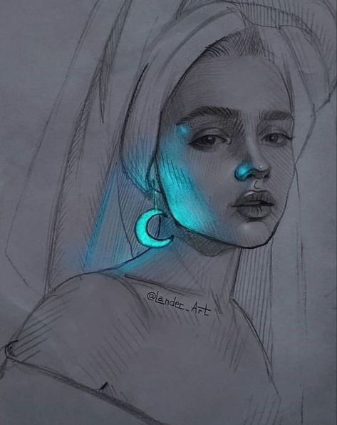 Drawing Portraits, Glowing Art, Pencil Art Drawings, A Drawing, الرسومات اللطيفة, Pencil Art, Art Drawings Sketches, 그림 그리기, Portrait Drawing