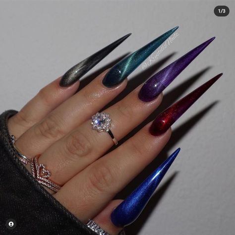 Pointy Nail Designs Stilettos, Pointy Nail Designs, Outside Lighting, Couture Nails, Sharp Nails, Pointy Nails, Diy Acrylic Nails, The Dark One, Stiletto Nails Designs