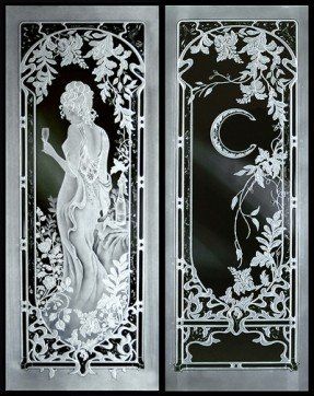 Art Glass Panels For Windows - Foter Sandblasted Glass Design, Mirror Engraving, Etched Glass Windows, Etched Glass Door, Acid Etched Glass, Fused Glass Panel, زجاج ملون, Glass Engraving, Door Glass Design