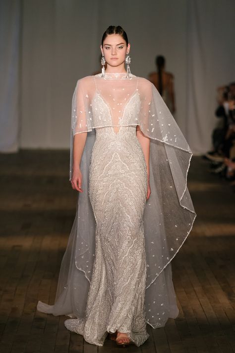 Bridal fashion trends for 2019: Capes - Queensland Brides Wedding Dress Cover, Berta Wedding Dress, Cape Wedding, Berta Bridal, Cape Wedding Dress, Bridal Jumpsuit, Bridal Cape, Gorgeous Wedding Dress, Bridal Fashion Week