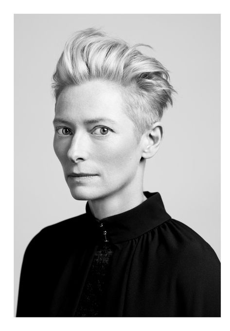 Tilda Swinton Hair by Adam Szabo Dan Stevens, Tilda Swinton, Phoebe Tonkin, Pixie Haircuts, Short Pixie Haircuts, Evan Peters, Short Pixie, Dylan O'brien, Pixie Haircut