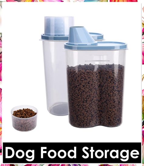 GreenJoy 2 Pack 2lb/2.5L Pet Food Storage Container with Measuring Cup, Can Covers and Bowl for Small Dog, Cat, Waterproof-BP Pet Food Storage Container, Dog Food Storage Containers, Pet Food Container, Pet Food Containers, Dog Food Container, Cat Bird, Pet Food Storage, Food Storage Container Set, Cat Food Storage