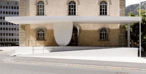 Graubünden Parliament, Chur | VALERIO OLGIATI | Archello Valerio Olgiati, Architectural Section, Chur, Brick And Stone, Contemporary Aesthetic, Facade Design, Architecture Details, Custom Homes, Interior Architecture