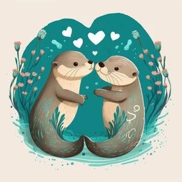 Otters are the most amazing creatures; they give unconditional love. Cute Otter Art, Otters Hugging, Otter Cartoon, Otter Drawing, Hugging Drawing, Otter Illustration, Otter Art, Otter Gifts, Cute Otter