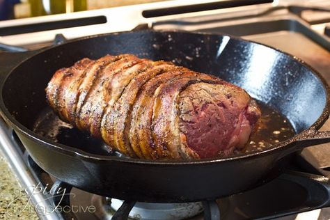 Bacon Wrapped Beef Tenderloin Recipe with Balsamic Glaze | ASpicyPerspective.com #holidays #crockpot #slowcooker #recipes Bacon Wrapped Beef, Beef Tenderloin Recipe, Slow Cooker Bacon, Beef Tenderloin Recipes, Lamb Loin, A Spicy Perspective, Tenderloin Recipe, Recipes Beef, Lamb Roast