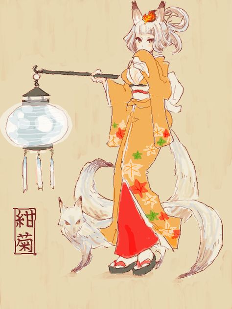 Muramasa - The Demon Blade Kitsune Kitsune Fox, Japanese Mythology, Fox Spirit, Images Kawaii, Japanese Folklore, Fox Girl, Art Asiatique, Fox Art, Fantasy Creatures