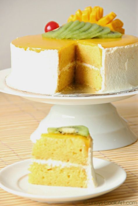 Mango Cake ~ Lincy's Cook Art Mango Delight, Cake Recipe Eggless, Dogs Cake, Cook Art, Dog Cake Recipes, Cakes Easy, Cake Rolls, Mango Dessert, Eggless Cake Recipe