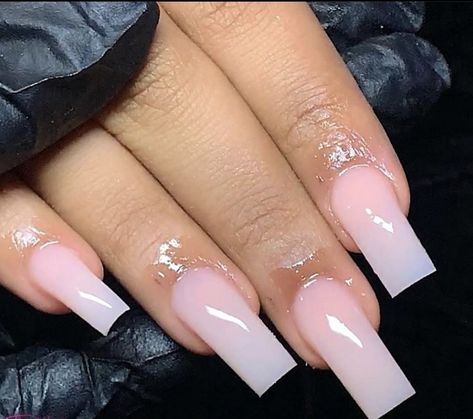 Long Square Acrylic Nails Ombre, Pink Ombre Acrylic Nails, Cool Toned Pink, Diy Acrylic Nails, Butterfly Nail Art, Ombre Acrylic Nails, White Acrylic Nails, Simple Acrylic Nails, Short Square Acrylic Nails