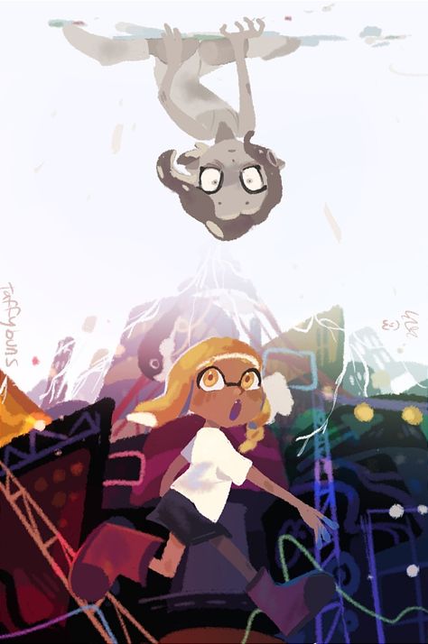 Splatoon Side Order, Splatoon Fanart, Side Orders, Nintendo Splatoon, Side Order, Splatoon 2 Art, Splatoon Comics, Bee And Puppycat, Squid Games