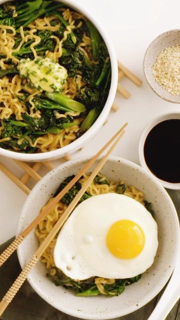 taste.com.au on Instagram: "For a speedy meal, you can’t beat our dressed-up Garlic butter ramen packed with greens and topped with a fried egg. These noodles are quick, easy and oh-so buttery. Get the recipe at the link in our bio or Google “Taste Garlic butter ramen”. Recipe by @tiffanylouisepage #easyrecipe #easyrecipes #noodles #ramen #dinner #quickandeasy #quickandeasymeals #weeknightmeals #budget #budgetrecipes #garlicbutter #weeknightdinners" Garlic Butter Ramen, Ramen Dinner, Noodles Ramen, Ramen Recipe, Garlic Butter, Fried Egg, Budget Meals, Weeknight Meals, Weeknight Dinner