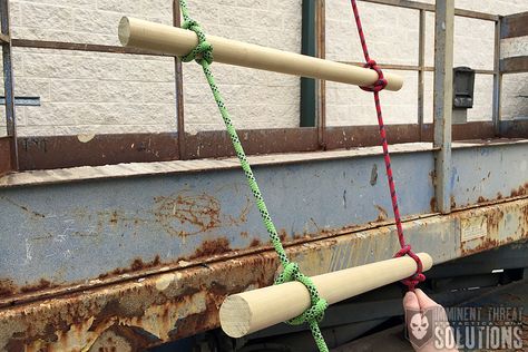 In today’s Knot of the Week, we'll be continuing our lashings with the Ladder Lashing. A few different techniques exist for tying a Ladder Lashing, but the Bamboo Tripod, Diy Wooden Ladder, Treehouse Plans, Ladder Diy, Pirate Halloween Party, Indoor Ideas, Diy Ladder, Rope Ladder, Paracord Knots