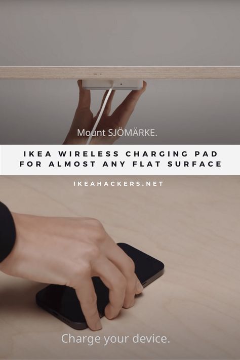 Wireless Charger On Desk, Wireless Charging Table, Desk Wireless Charger, Wireless Charger Diy, Rh Office, Diy Wireless Charger, Linnmon Desk, Charging Table, Infinity Table