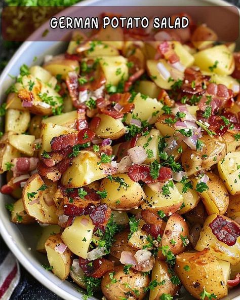 Yay Recipes, American Potato Salad, German Potato Salad Recipe, Mango Salsa Salmon, Mango Salsa Recipes, German Potato, German Potatoes, German Potato Salad, Potato Salad Recipe