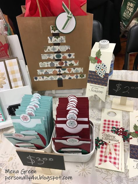 Stampin Up Christmas Craft Fair Ideas, Craft Fair Papercraft Ideas, Stampin Up Craft Fair Ideas To Sell, Christmas Craft Fair Displays, Christmas Craft Fair Ideas To Sell, Christmas Craft Fair Ideas, Craft Fair Ideas, Craft Fair Ideas To Sell, Christmas Bazaar Ideas