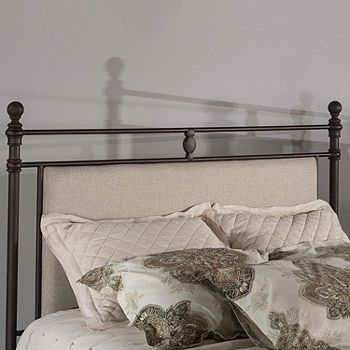 Ashley Metal Upholstered Headboard-JCPenney, Color: Rustic Brown Beige Queen Headboard Diy, Diy Queen Headboard, Beige Upholstered Headboard, Stone Headboard, Ashley King, Headboard Frame, Savannah House, Beach Bedrooms, Headboard Cushion