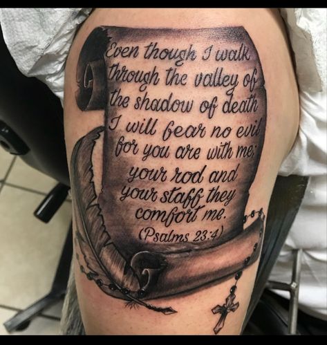 Psalms 23:4 Tattoos Men, Psalm 23 Tattoo Men, Though I Walk Through The Valley Tattoo, Psalms 91 Tattoo, Psalms 23:4 Tattoos, Psalm 23 4 Tattoo, Psalm 23 Tattoo, Psalm Tattoo, Serenity Prayer Tattoo Design