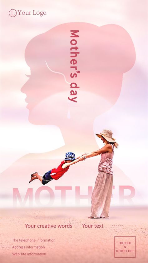 Mother's Day Poster Template #Mother's Day #poster Mothers Day Advertising, Creative Wedding Invitations Design, Mothers Day Ad, Mother's Day Poster, Mothers Day Post, Graphic Design Cv, Mother's Day Banner, Mother's Day Background, Education Poster Design