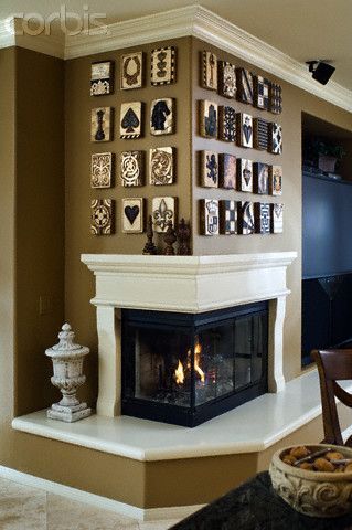 Tv Fal, Mantle Ideas, Loft Ideas, Fire Places, Corner Fireplace, Curtains Living, Home Fireplace, Corner Shelves, Humble Abode