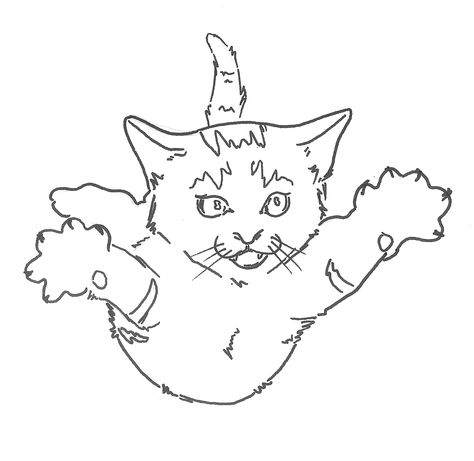 Mischievous falling cat Cat Flying Drawing, Cat Falling Drawing, Flying Cat Drawing, Cat Falling, Cat Flying, Fly Drawing, Flying Cat, Art Idea, Cat Drawing