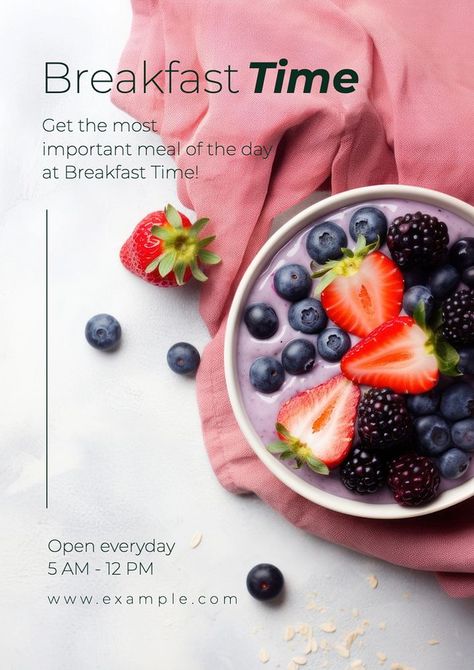 Breakfast time poster template | premium image by rawpixel.com / saturday Breakfast Poster Design, Breakfast Poster, Time Poster, Poster Ads, Breakfast Time, Template Ideas, Best Templates, Recipe Of The Day, Poster Template