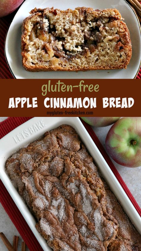 Gf Apple Cinnamon Bread, Gluten Free Apple Loaf, Gluten Free Apple Bread, Gluten Free Brunch, Apple Cinnamon Bread, Gluten Free Recipes Bread, Sans Gluten Sans Lactose, Apple Varieties, Gluten Free Recipes For Breakfast