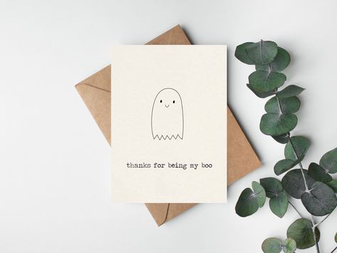 Diy Cards For Boyfriend, Halloween Cards Diy, Card Boyfriend, Halloween Cards Handmade, Cards For Boyfriend, My Boo, Appreciation Cards, Cute Card, You're My Favorite