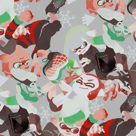 Splatoon Christmas Wallpaper, Splatoon Christmas Pfp, Christmas Splatoon, Splatoon Christmas, Splatoon 2 Marie, Splatoon Official Art, Season Wallpapers, Splatoon Pfp, Splatoon Art