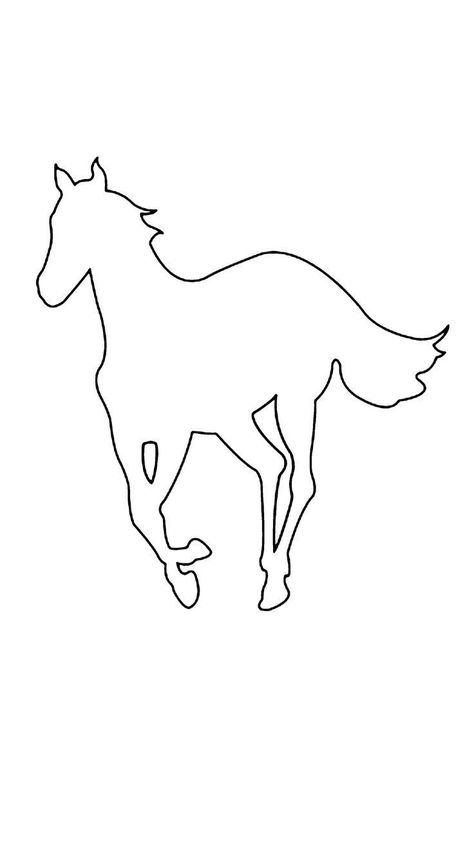 White Horse Deftones, Horse Flash Tattoo, Deftones Drawing Ideas, Deftones Horse Tattoo, Deftones Stencil, Deftones Lyrics Tattoo, Horse Tattoo Stencil, Horse Tattoo Outline, Deftones Horse