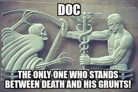 Doc Hospital Corpsman, Navy Hospital Corpsman, Military Life Quotes, Paramedic Humor, Marines Funny, Veteran Quotes, Navy Corpsman, Army Medic, Marine Corps Veteran