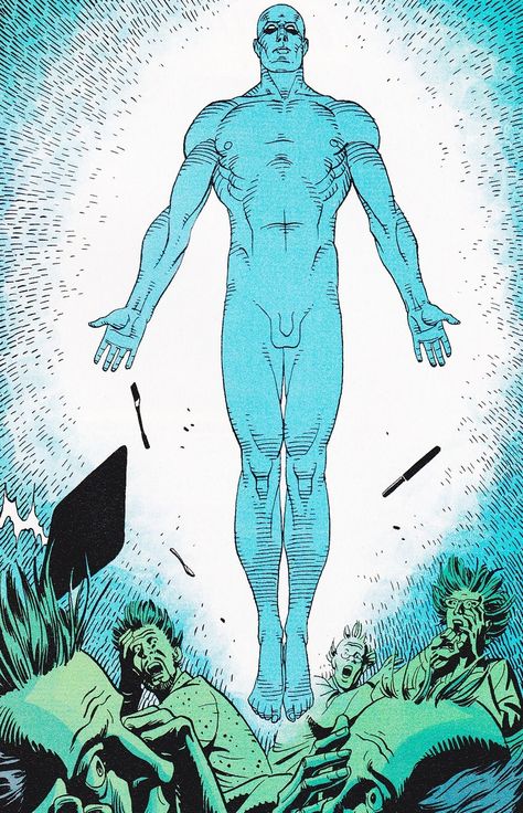 Dr. Manhattan Dr Manhattan, Dave Gibbons, Alan Moore, Superhero Team, Comic Manga, Silver Surfer, Classic Comics, Comic Collection, Comic Sans