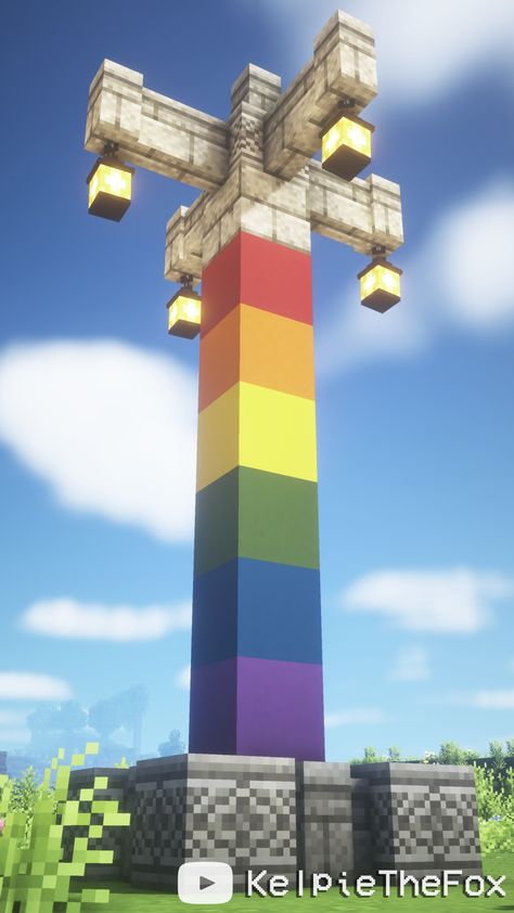 Watch my YouTube video for this LGBTQ Pride Minecraft Lamp Post Tutorial build and get all the mod and resource pack info! 🍓🌿✨ #fairytale #lamp #village #lamppost #post #minecraftcottagecore #minecraftaesthetic #aesthetic #aestheticminecraft #vibey #minecraft #fairytail #fairy #fairyminecraft #lgbt #lgbtq #lgbtqia #lgbtminecraft #lgbtqminecraft #prideminecraft #gayminecraft #lesbianminecraft #pride #minecraft Pride Flags Minecraft, Minecraft Kidcore, Pride Minecraft Builds, Minecraft Pride Builds, Pride Month Minecraft Builds, Rainbow Minecraft Builds, Minecraft Pride Banners, Minecraft Rainbow Builds, Minecraft Lamp Post Ideas