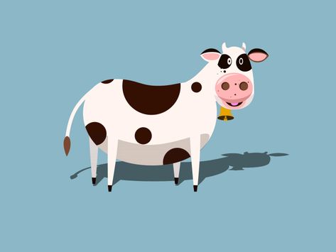 Animated Cow, Free Cartoon Characters, Walk Cycle, Happy Stickers, Free Cartoons, Cartoon Gifs, Cute Gif, Cartoon Characters, Ariel