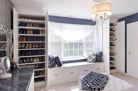 Window Bench Seat & Built In Shoe Wardrobes Wardrobe With Bench Seat, Primary Closet, Custom Closet Storage, Grand House, Closet Storage Systems, Fox Farm, Pantry Laundry Room, Closet Vanity, Window Bench